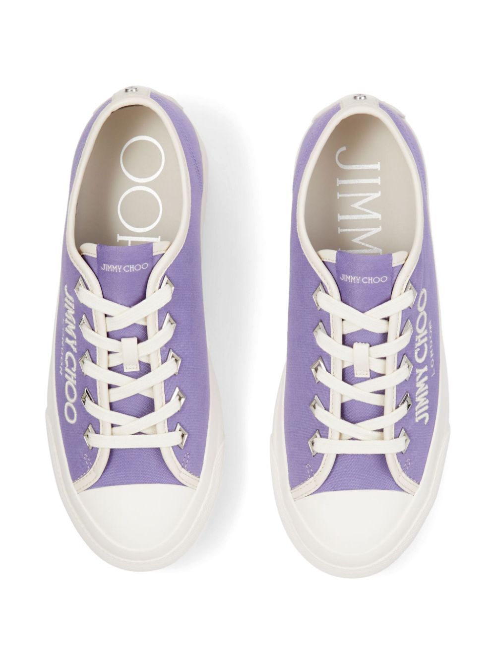 Shop Jimmy Choo Palma Maxi Canvas Sneakers In Purple