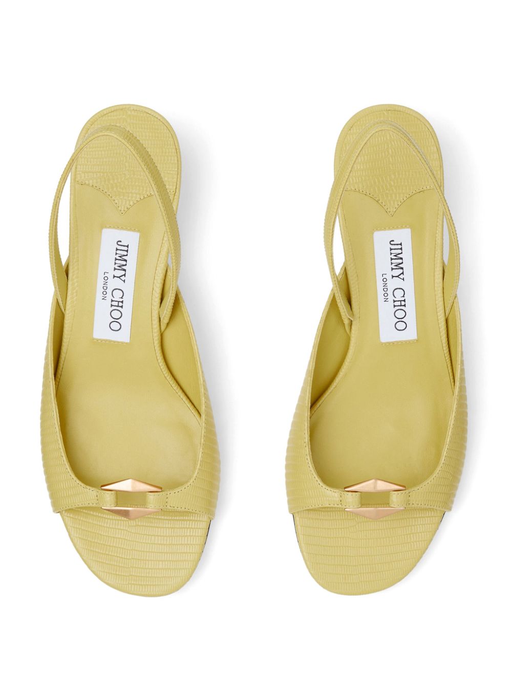 Shop Jimmy Choo Lev 35mm Slingback Sandals In Yellow