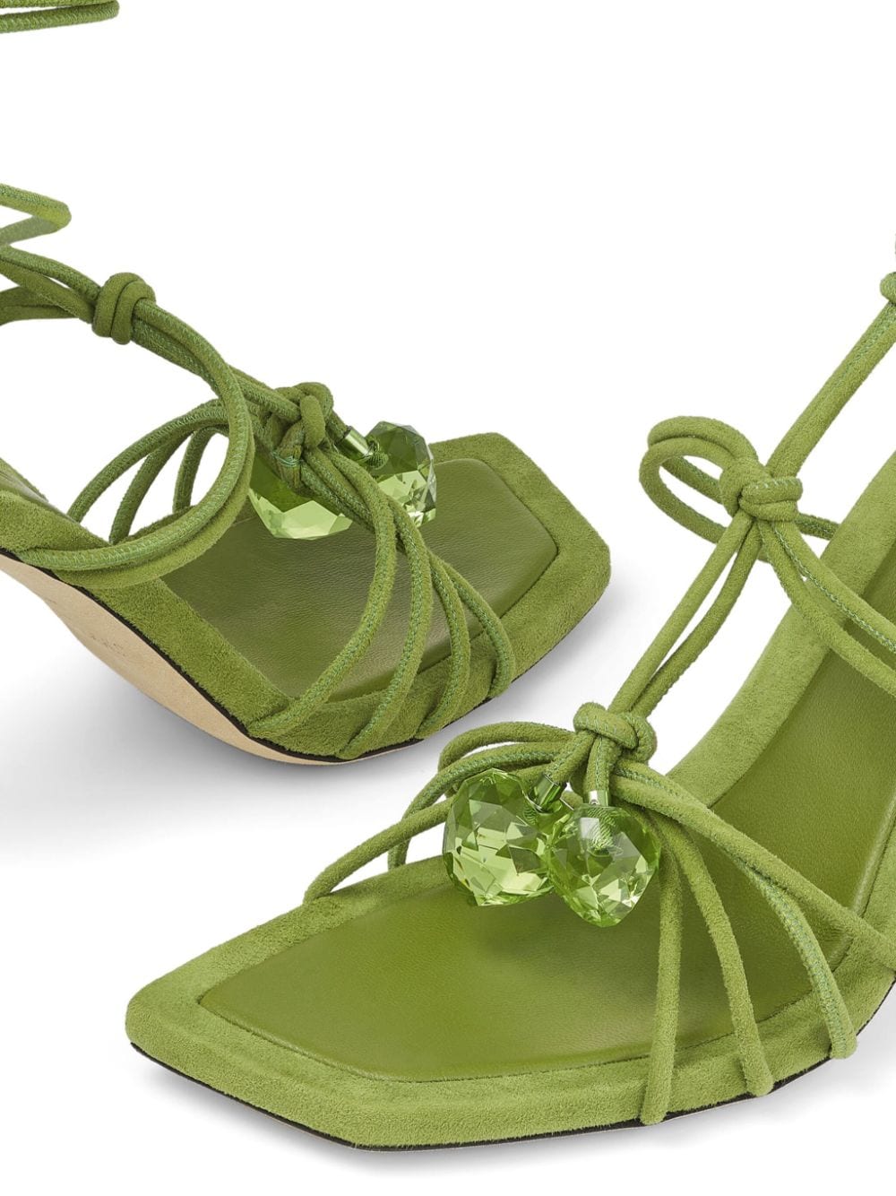 Shop Jimmy Choo 90mm Jemma Strappy Sandals In Green
