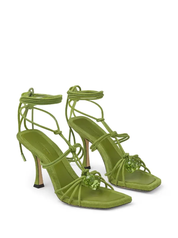 Green strappy sandals on sale