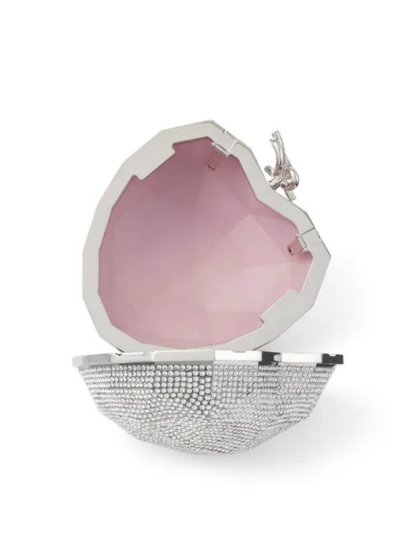 期間限定値下げsilver crystal heart clutch Silver Crystal Heart Clutch – self-portrait