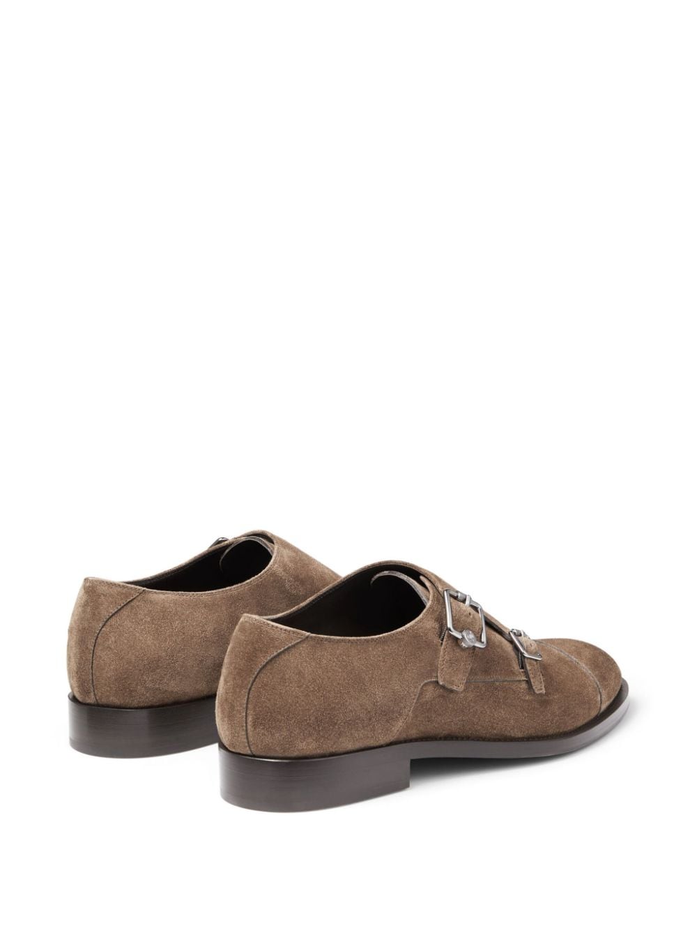 Shop Jimmy Choo Finnion Suede Monk Shoes In Brown