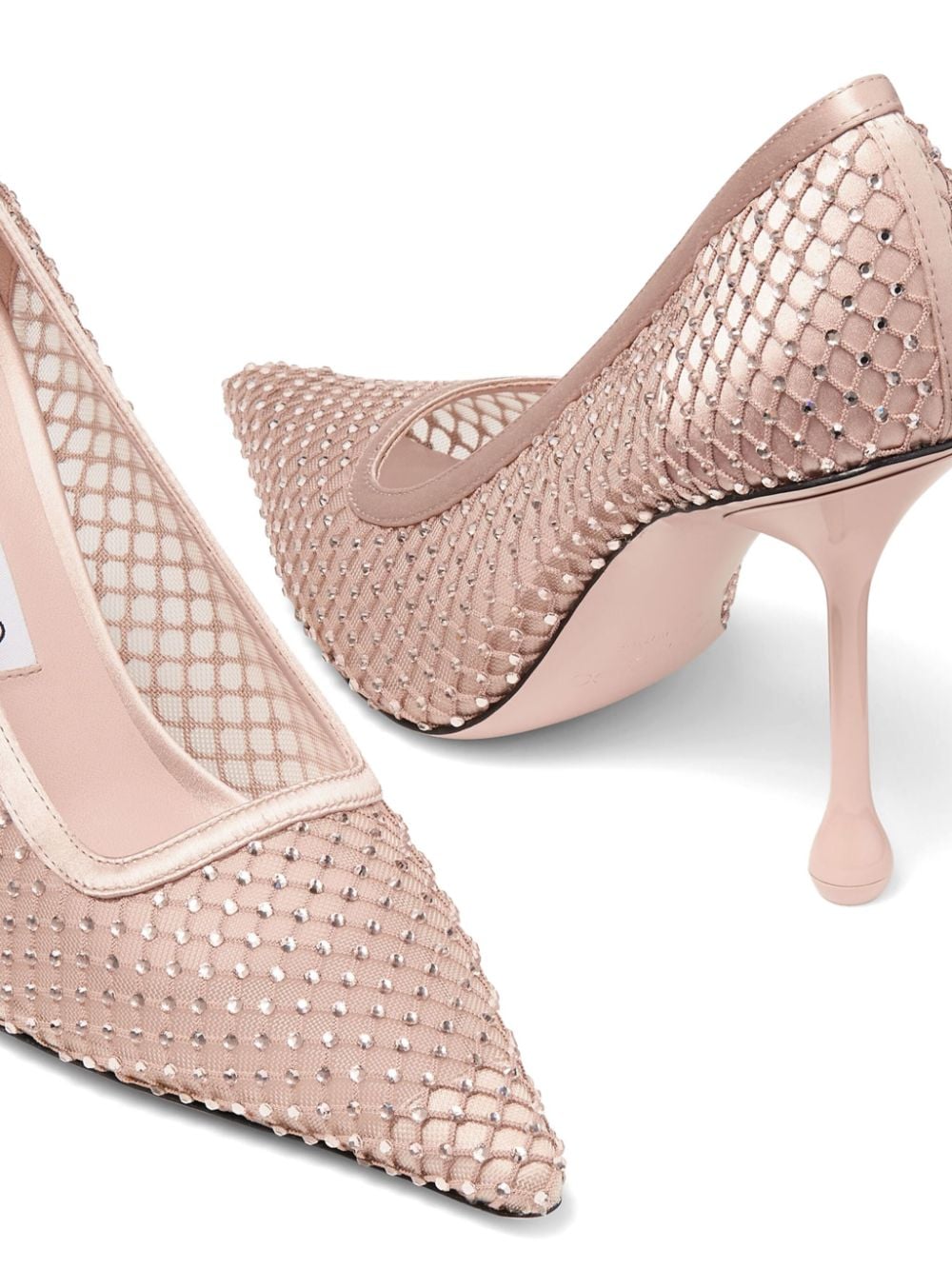 Shop Jimmy Choo Ixia 95mm Satin Pumps In Pink