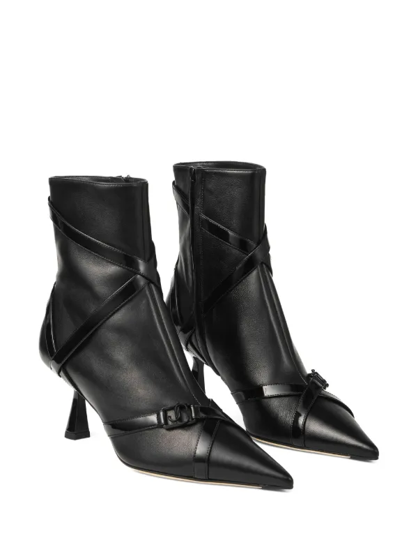 美品】JIMMY CHOO プラットフォーム ハイヒールアンクルブーツ 黒35