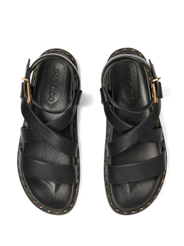 Jimmy Choo Blaise レザーサンダル | ブラック | FARFETCH JP