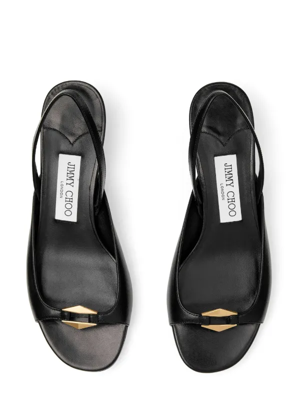 Jimmy Choo Lev 35mm Slingback Sandals | Black | FARFETCH