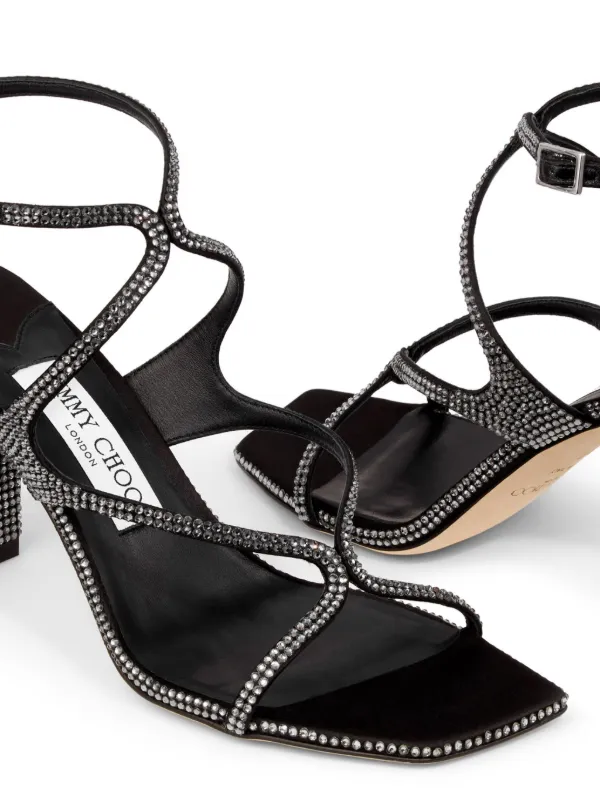 JIMMY CHOO Crystal Suede Pumps 37 Black 1249616 | FASHIONPHILE