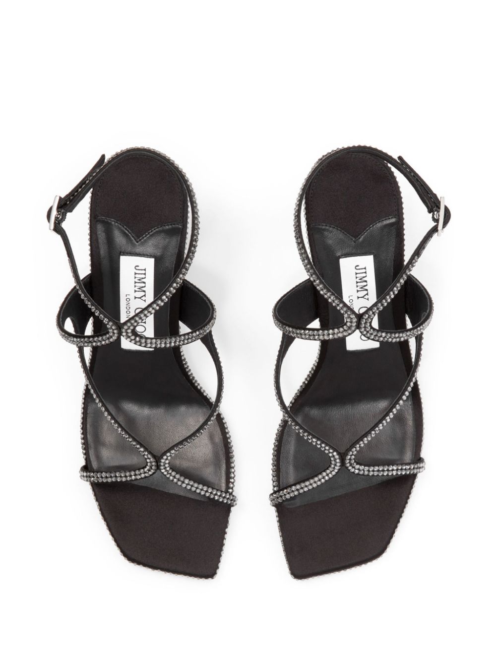 Shop Jimmy Choo Azie 85mm Crystal Sandals In Black