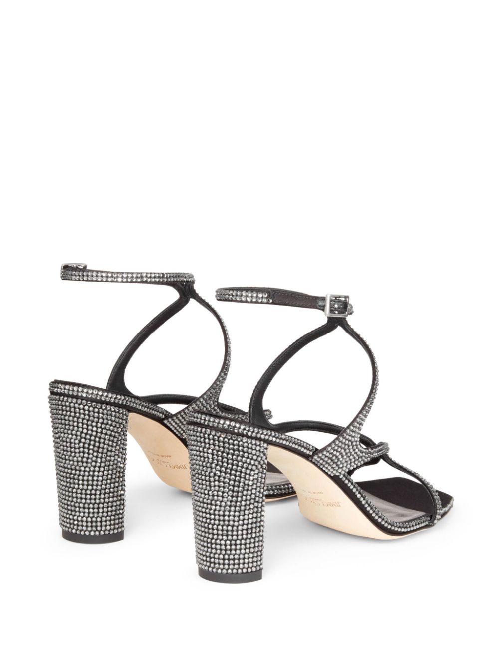 Shop Jimmy Choo Azie 85mm Crystal Sandals In Black