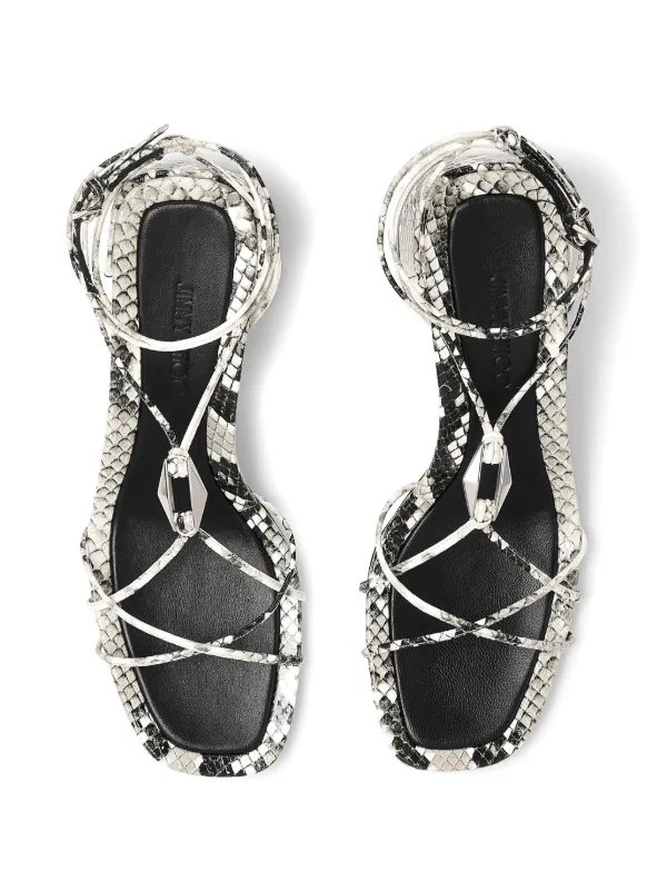 送料込/関税込■Jimmy Choo■Onyxia 70 レザーサンダル Onyxia 70 leather sandals in black - Jimmy Choo | Mytheresa
