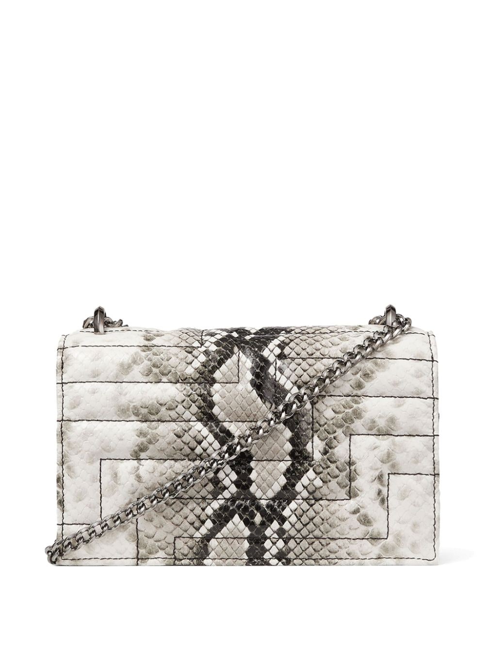 Shop Jimmy Choo Bohemia Snakeskin-effect Mini Bag In Grey