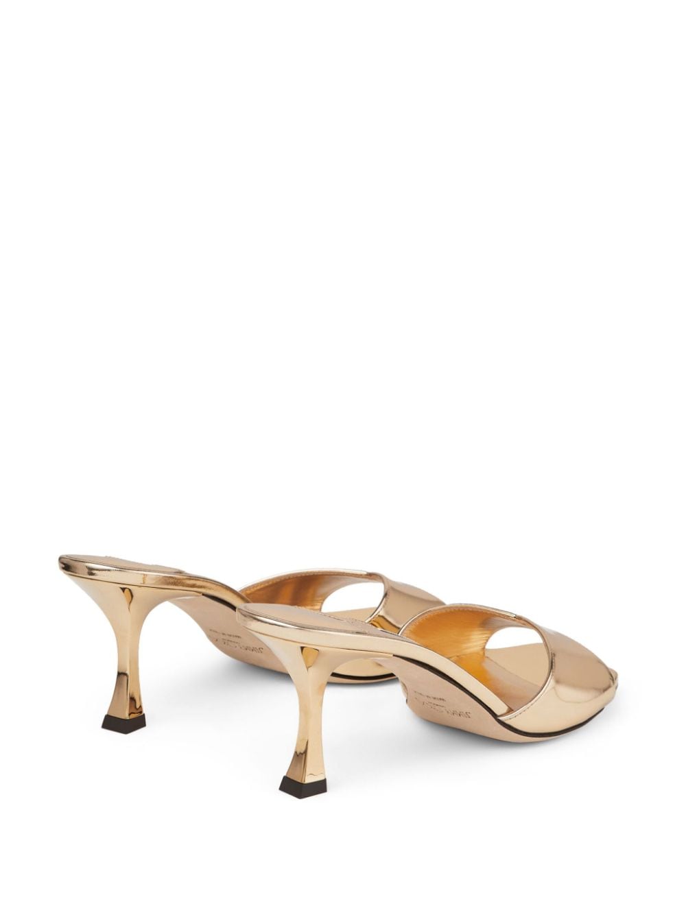 Shop Jimmy Choo Skye 70mm Metallic Mules In Gold