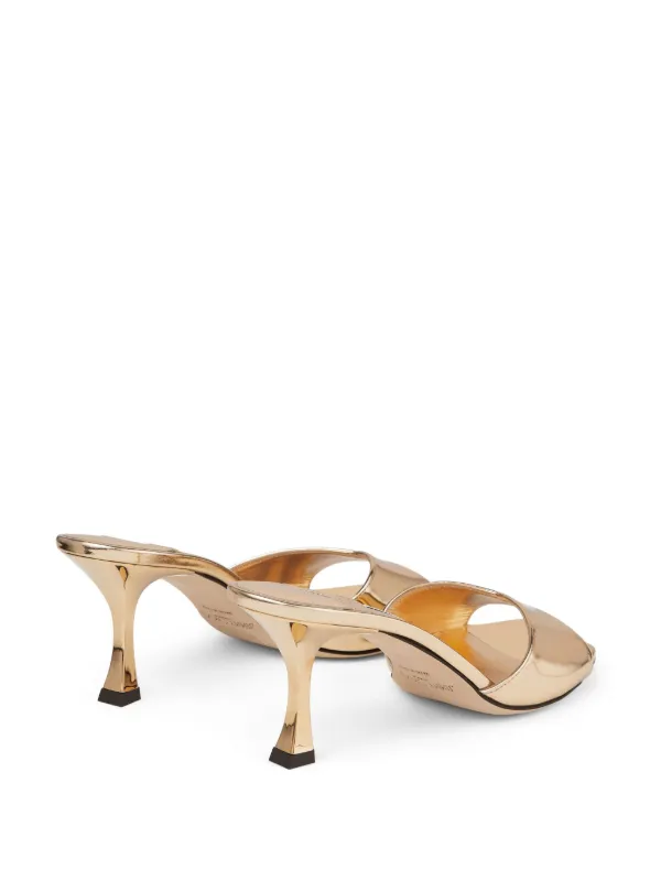 Jimmy Choo Skye 70mm Metallic Mules | Gold | FARFETCH GR