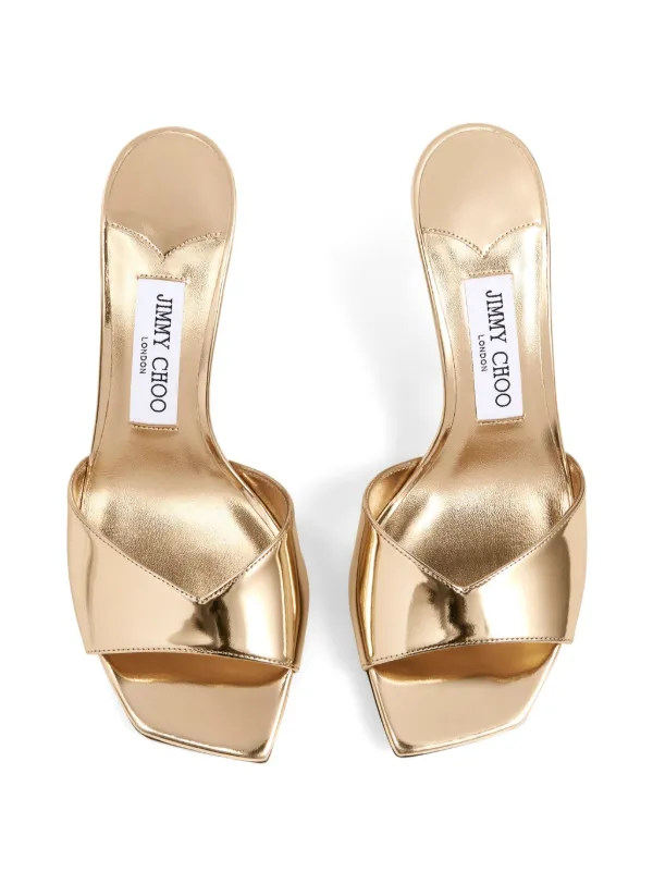 Jimmy Choo Skye 70mm Metallic Mules | Gold | FARFETCH