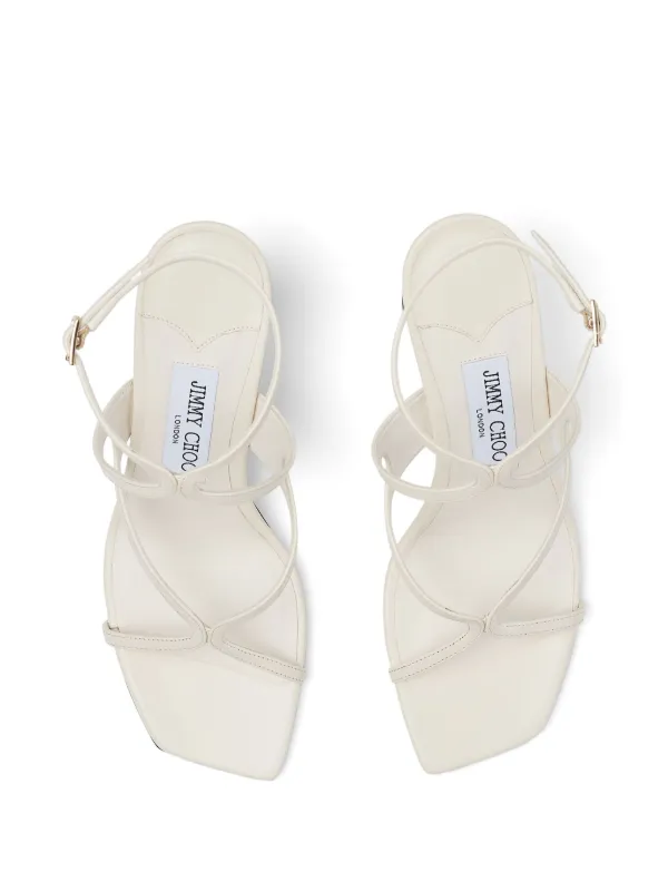 Jimmy Choo Azie 85mm Leather Sandals | White | FARFETCH