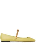 Jimmy Choo Diamond Tilda leather ballerina shoes - Yellow