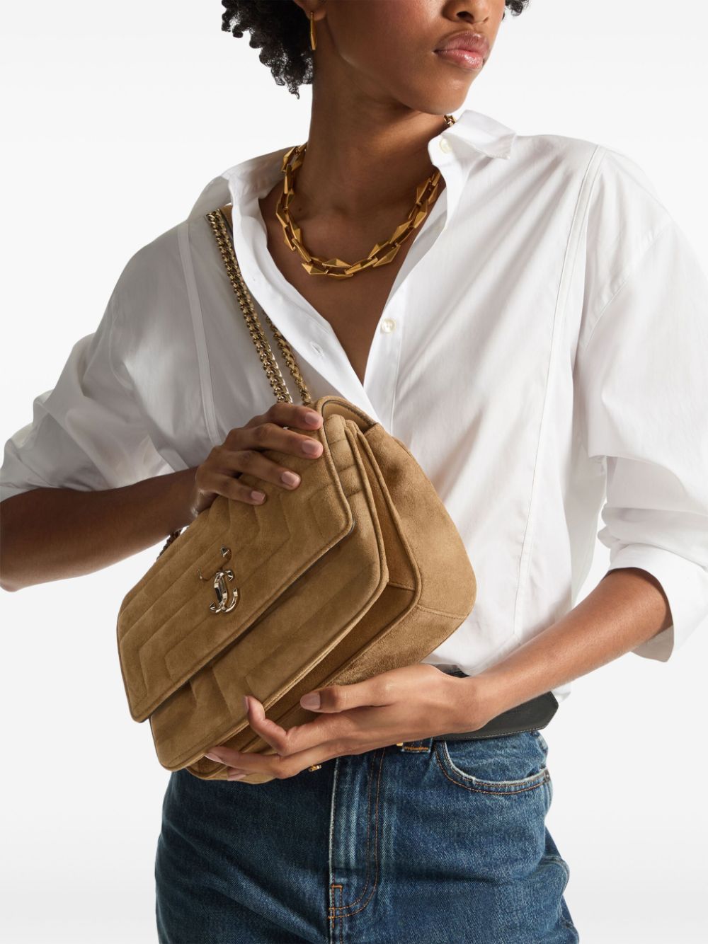 Jimmy Choo Avenue Soft shoulder bag - Beige