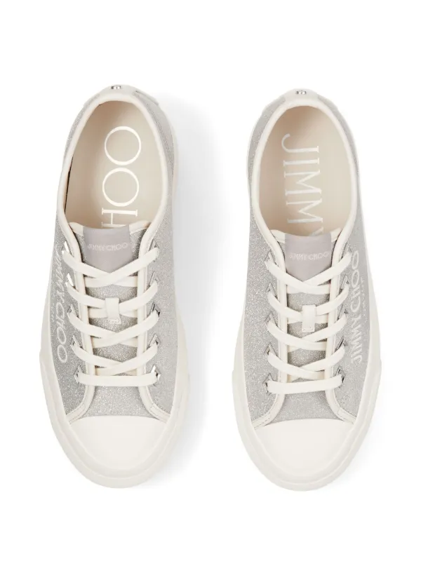 Jimmy Choo Palma Maxi Glitter Sneakers | Silver | FARFETCH