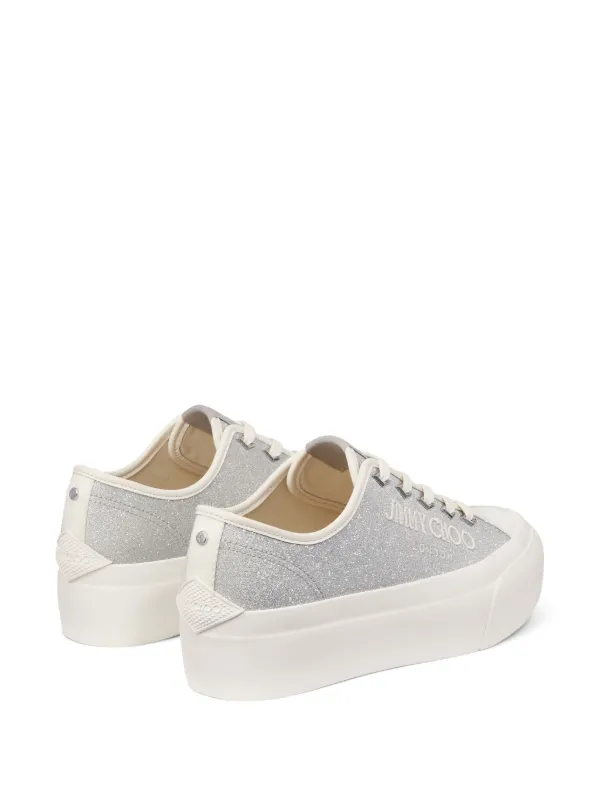 Jimmy Choo Palma Maxi Glitter Sneakers | Silver | FARFETCH