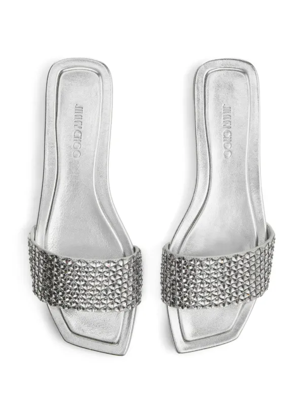 Jimmy Choo Sandales Plates Clovis Argent FARFETCH TN