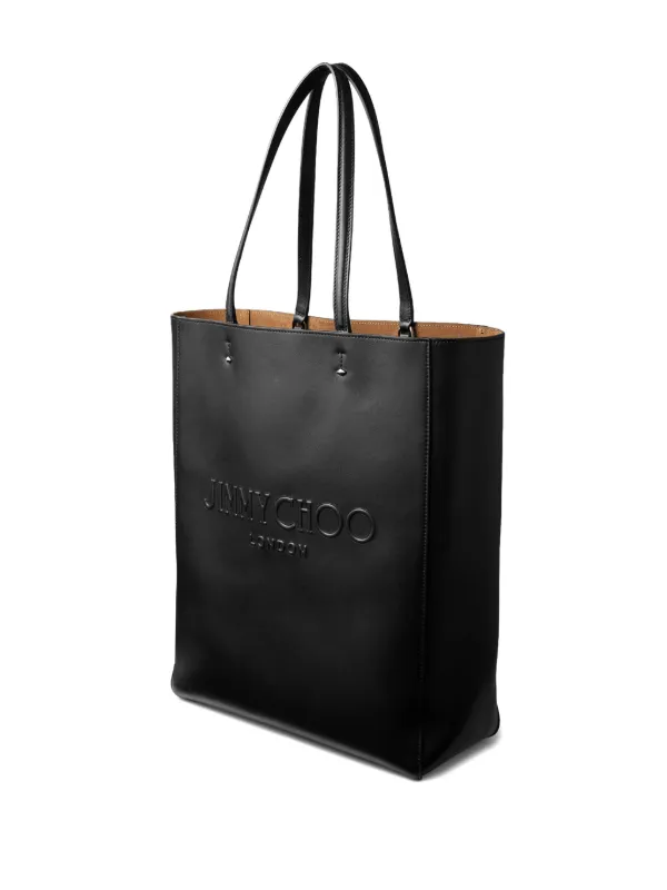 jimmy choo 型押しトート Jimmy Choo debossed-logo Leather Tote Bag | Black | FARFETCH