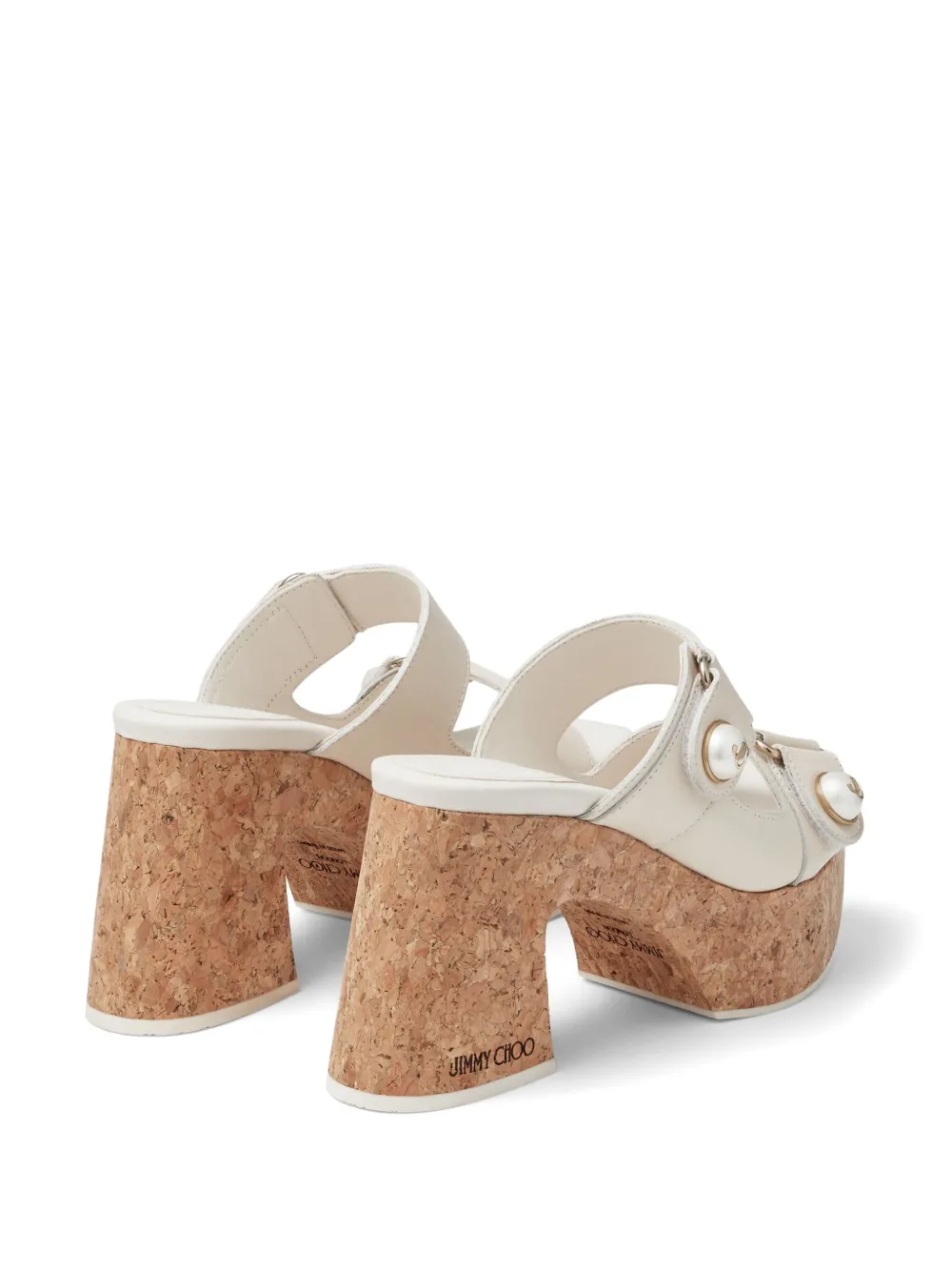 Shop Jimmy Choo Fayence 95mm Leather Platform Sandals In White