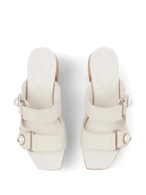 Jimmy Choo Fayence 95mm leather platform mules FAYENCEWEDGE95SQM - 3