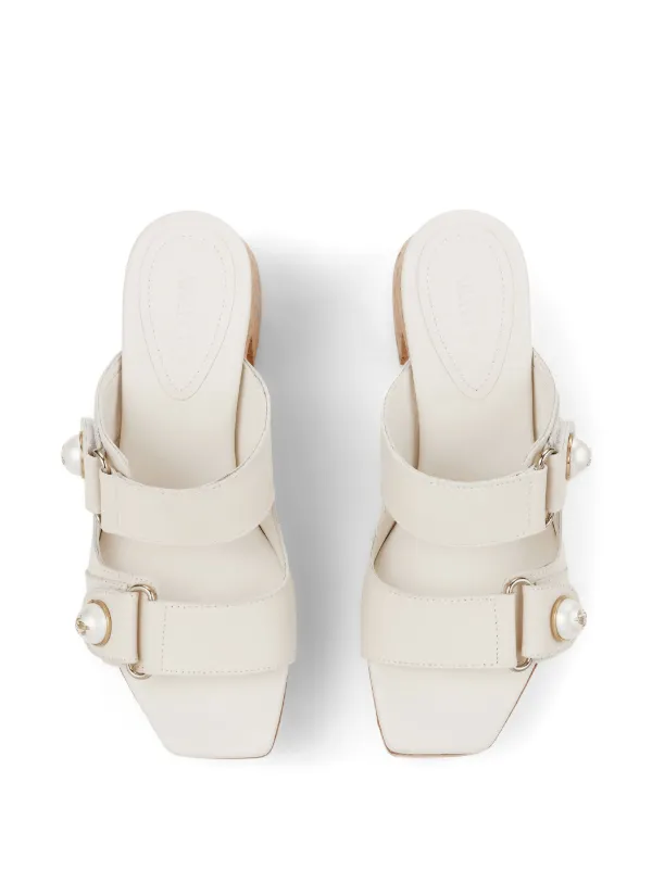 Fayence 95 プラットフォーム ミュール Jimmy Choo Fayence 95mm プラットフォーム サンダル | ホワイト
