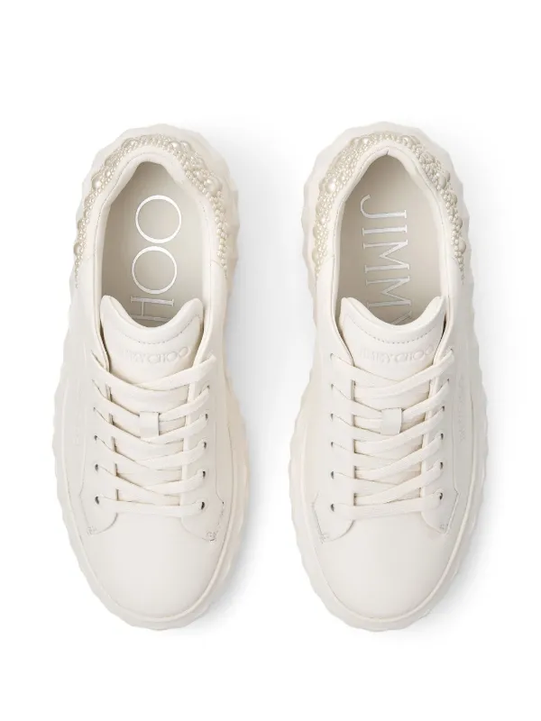 【Jimmy Choo】Slipper Diamond Maxi Pearl In Pelle Jimmy Choo Diamond Maxi Sling Slippers | White | FARFETCH
