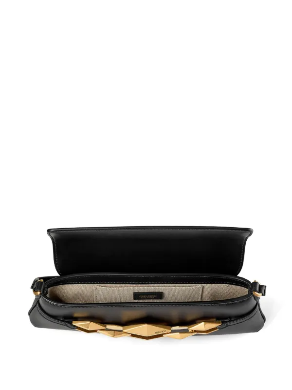 Jimmy Choo Small Diamond East-West Shoulder Bag | Black