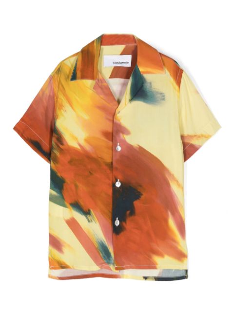 Costumein painterly-print short-sleeve shirt