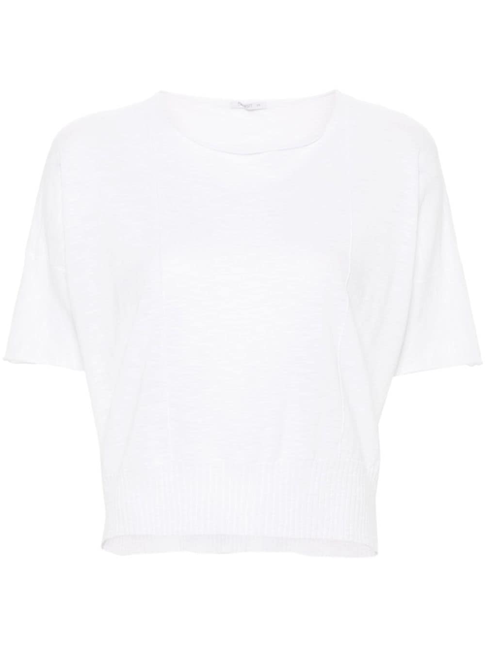 Transit Slub-texture Knitted T-shirt In White