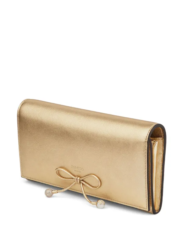 Jimmy Choo Martina metallic-effect Wallet | Gold | FARFETCH