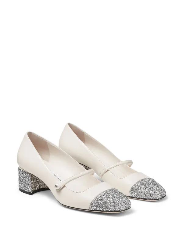 Jimmy Choo 45mm Elisa Pumps | White | FARFETCH
