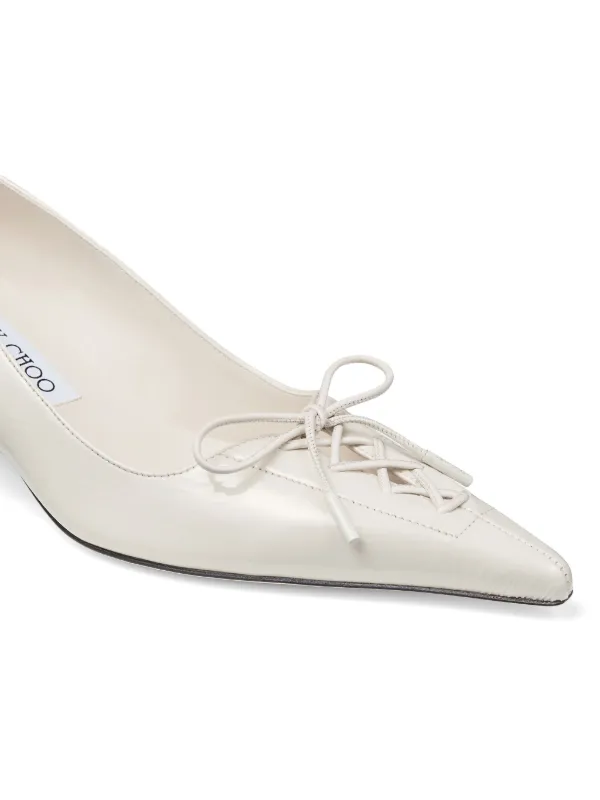 JIMMY CHOO ハイヒール 35 ホワイト/スネークスキン Jimmy Choo Snakeskin Embossed Peep Toe Pumps 5 Inch Heels