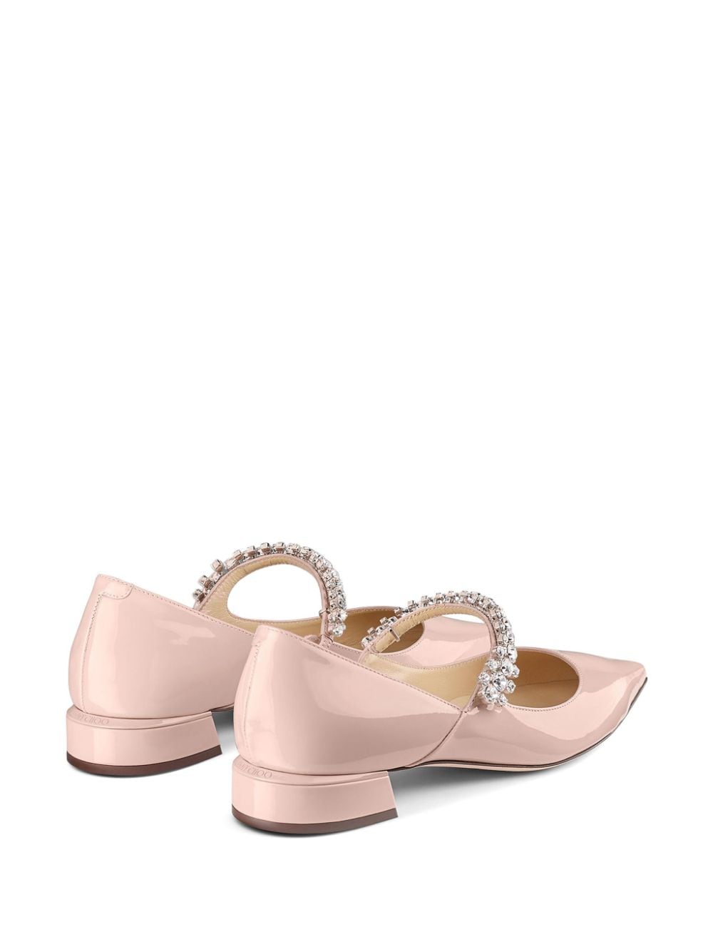 Shop Jimmy Choo Bing Crystal-strap Ballerina Shoes In Pink