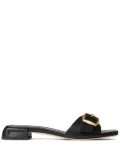 Jimmy Choo Hawke buckled leather slides - Black