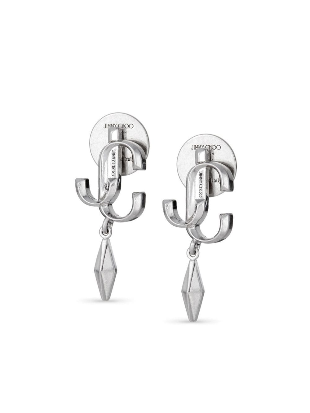 Jimmy Choo logo-lettering drop earrings - Zilver