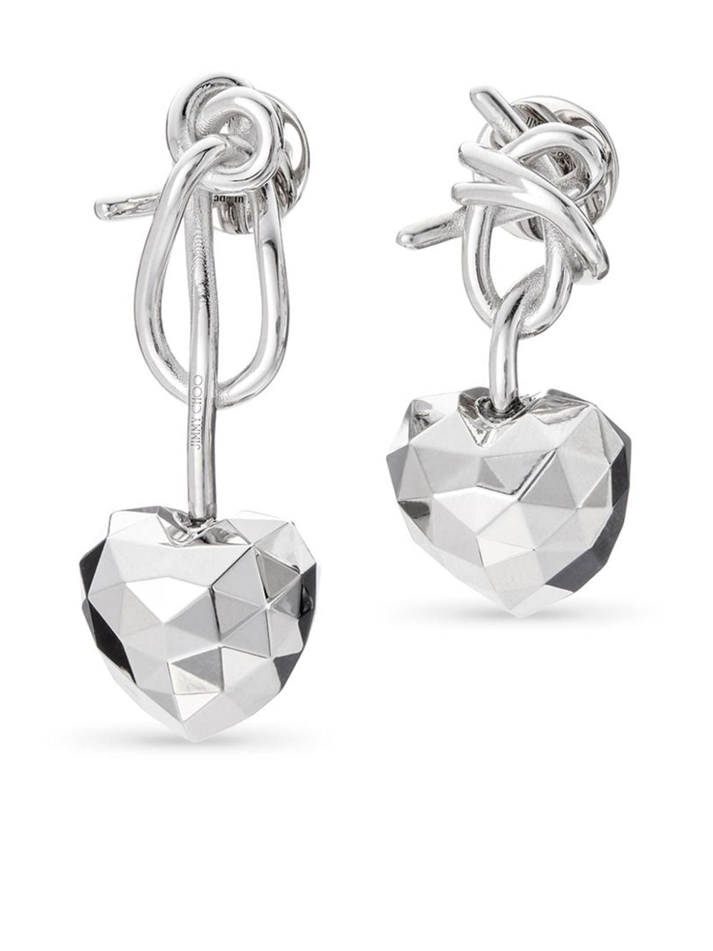 Shop Jimmy Choo Faceted Drop Earrings In Silver