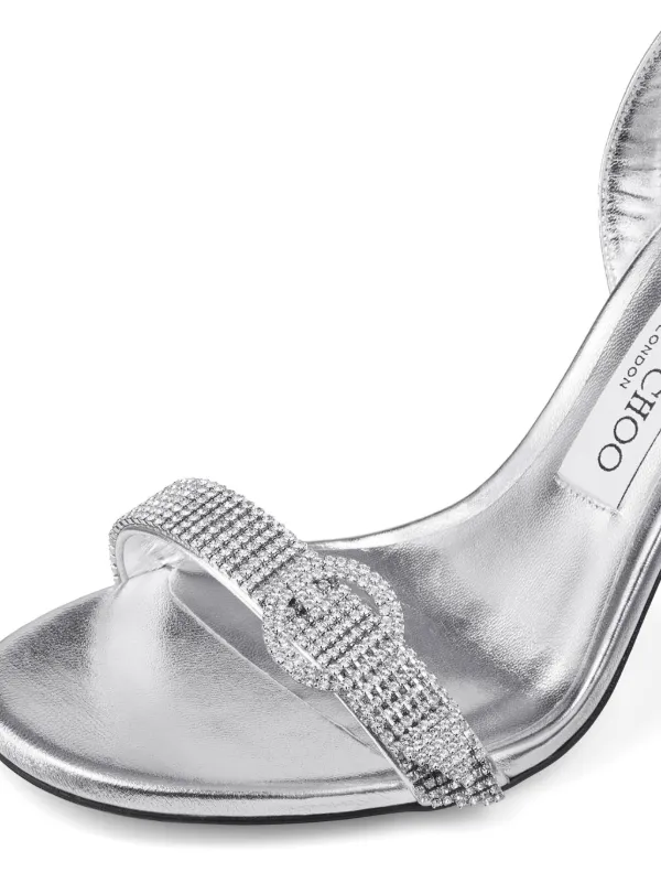 Jimmy Choo 95mm Tabatha Sandals | Silver | FARFETCH