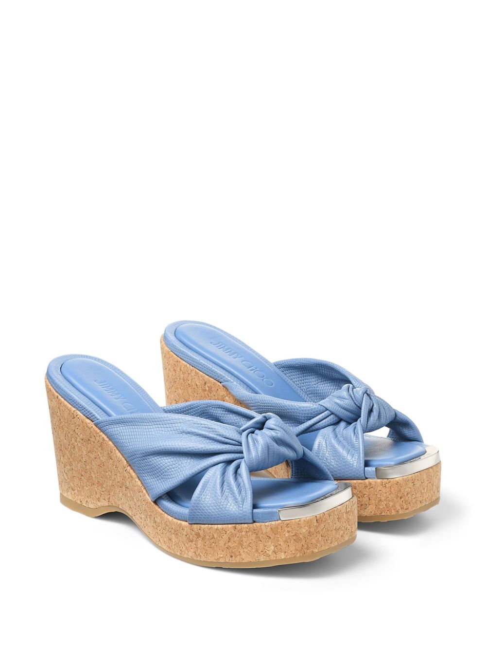 Shop Jimmy Choo Avenue Wedge Sandals In Blue