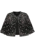 Jenny Packham Vanity bead-embellished cropped jacket - Black