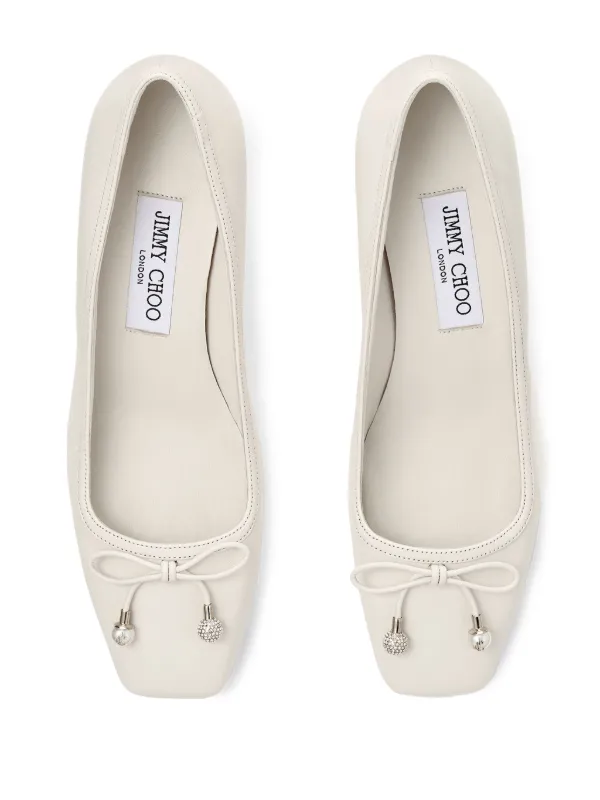 Jimmy Choo 45mm Elme Nappa Leather Pumps | White | FARFETCH