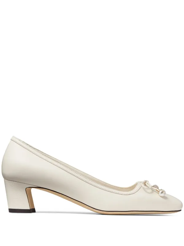 38 Jimmy Choo Elinor 45 パンプス　ホワイト ローヒール 23454051_54511571_600.jpg
