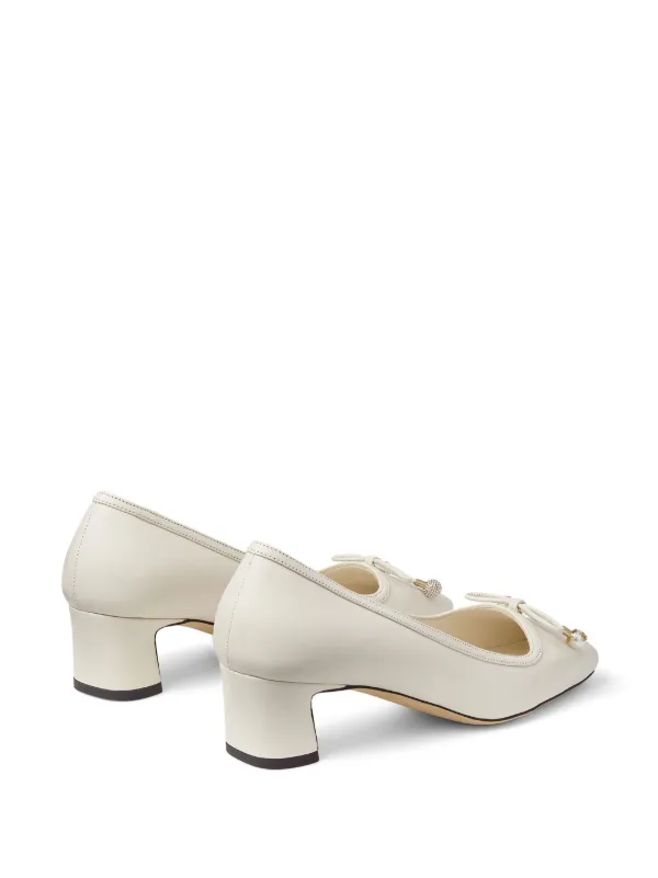 38 Jimmy Choo Elinor 45 パンプス ホワイト ローヒール 【公式通販】
