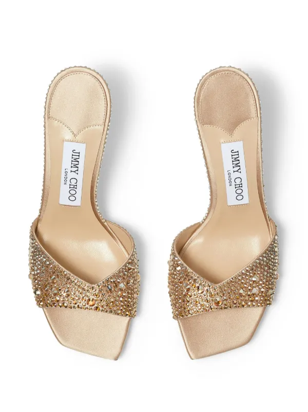 JIMMY CHOO クリスタル サンダル 35 Jimmy Choo Skye Crystal Sandals | Gold | FARFETCH