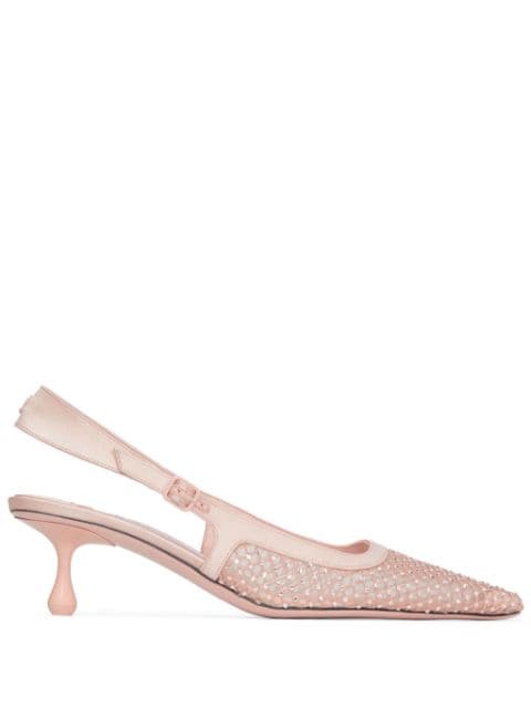 Jimmy Choo 50mm Amel crystal-embellished pumps