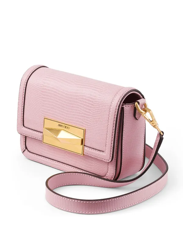 直営店‐Jimmy Choo‐ diamond クロスボディバッグ Taupe カラーのボックスカーフレザーを使用したクロスボディ