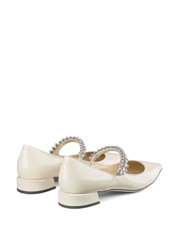 Jimmy Choo Bing crystal-strap Ballerina Shoes | Neutrals