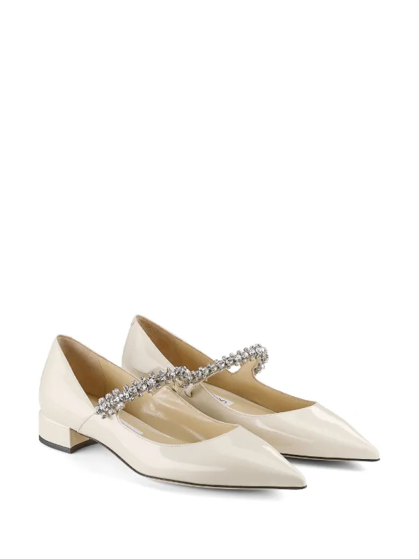 【関税&送料込】Jimmy Choo Ballerinas Jimmy Choo Bing crystal-strap Ballerina Shoes | Neutrals